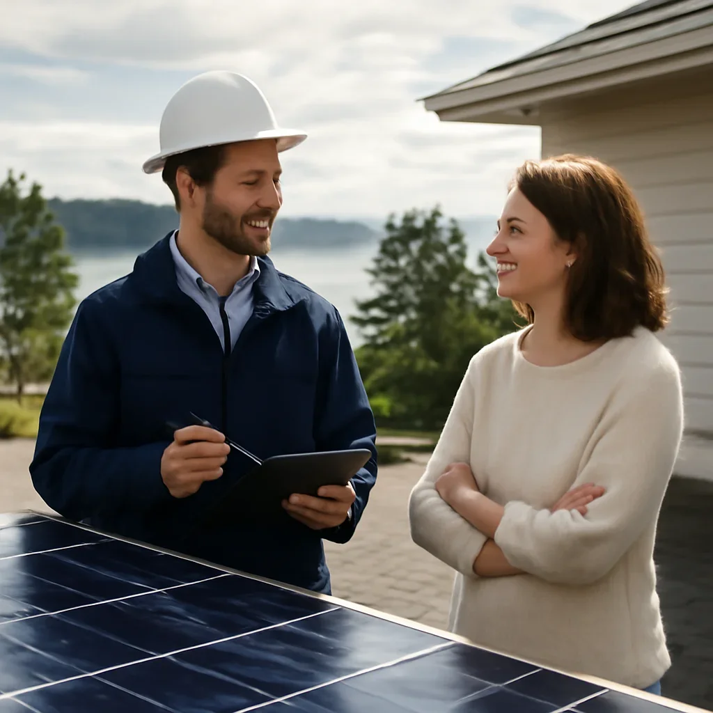 Consultation about solar panel maintenance for coastal BC homes