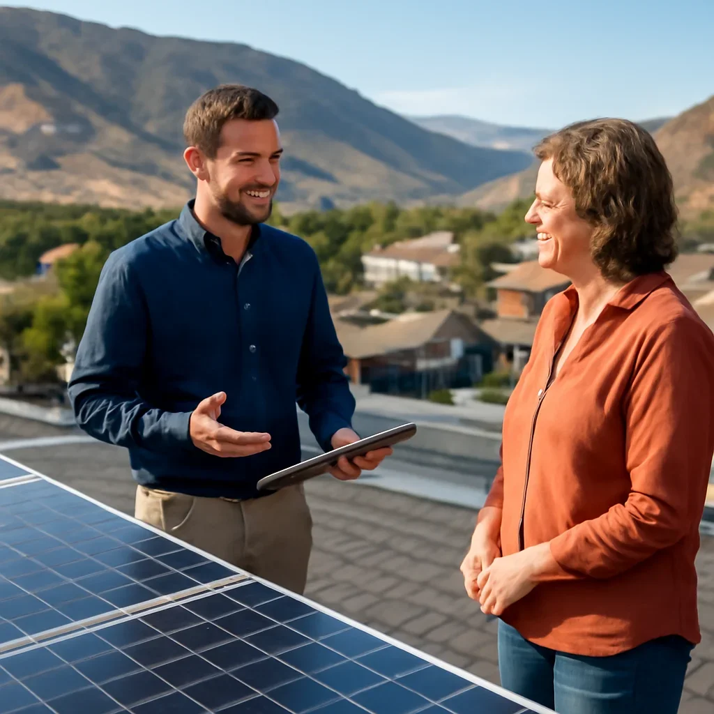 Property owner discussing solar options for Ashcroft, BC