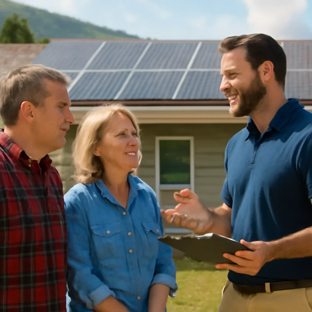 Property owner discussing solar options for Barriere, BC