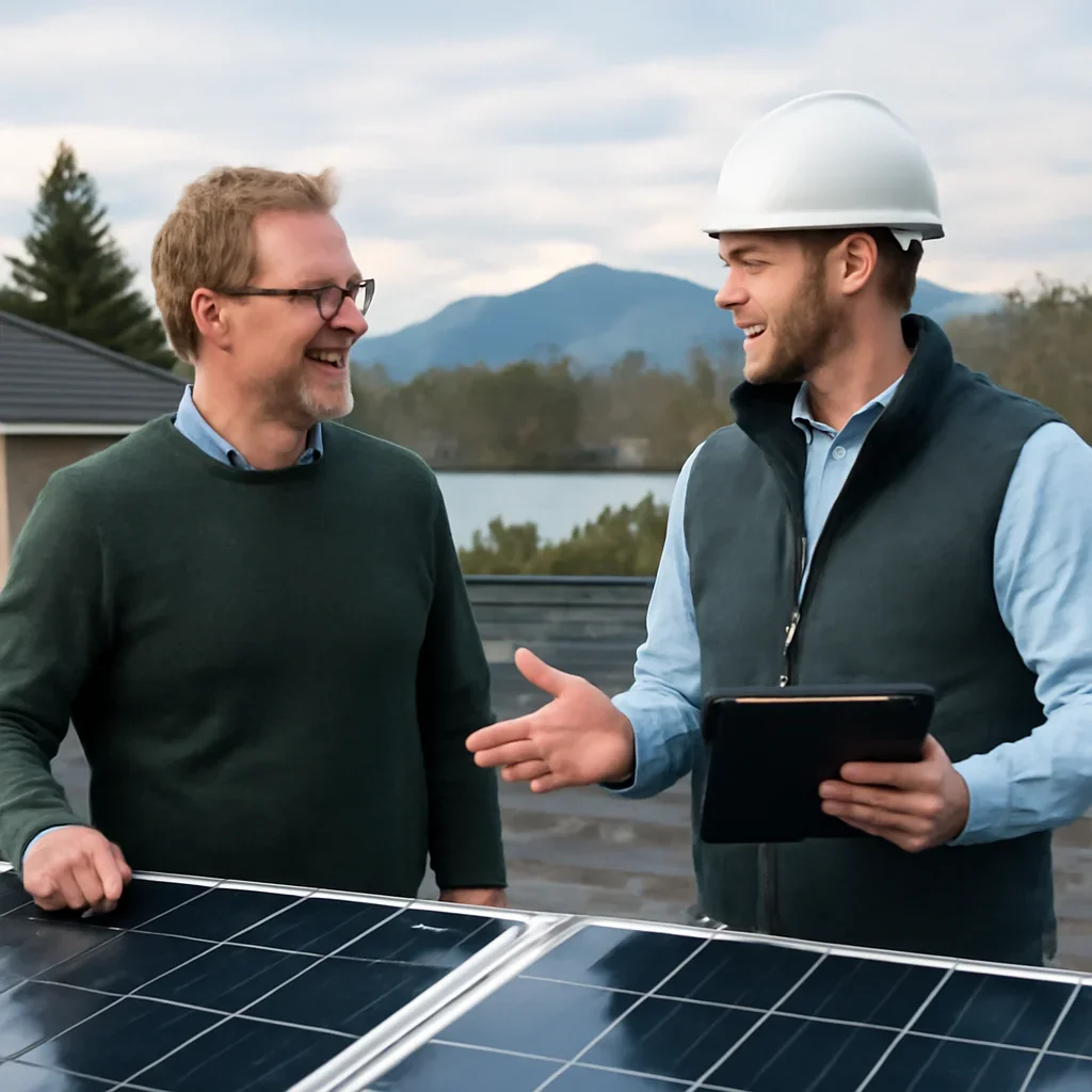 Property owner discussing solar options for Burns Lake, BC