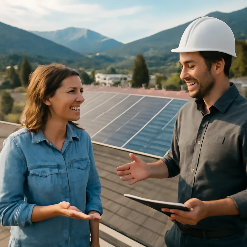 Property owner discussing solar options for Canal Flats, BC
