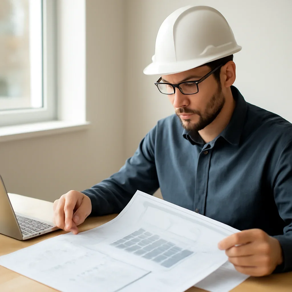 Solar consultant reviewing roof and electrical details for a Chase, BC project