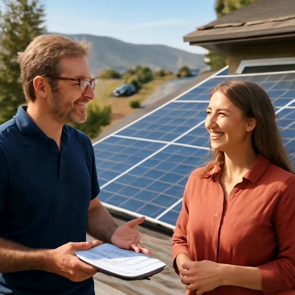 Property owner discussing solar options for Coldstream, BC