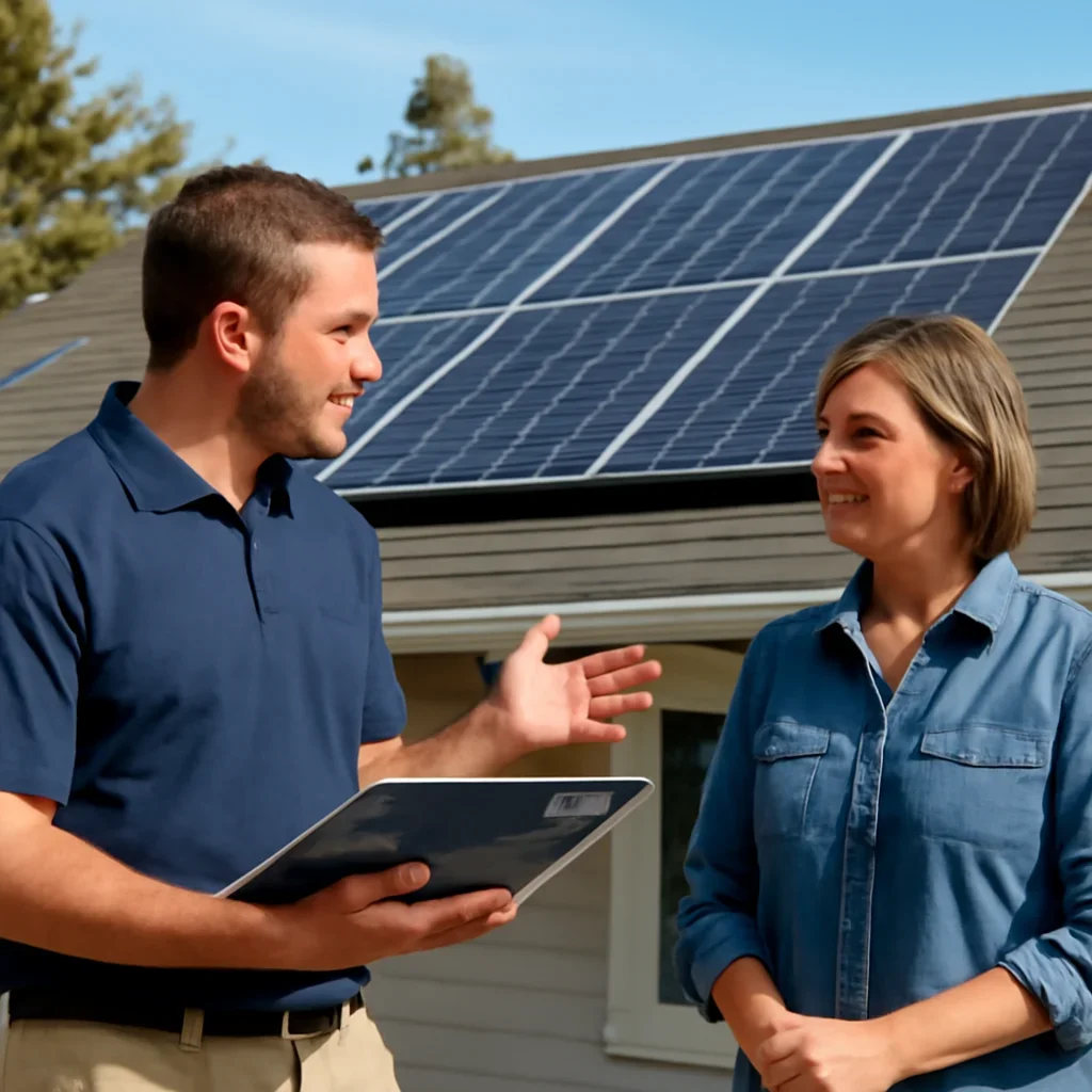 Property owner discussing solar options for Cranbrook, BC