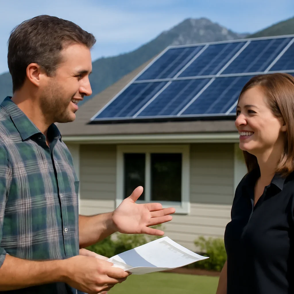 Property owner discussing solar options for Creston, BC