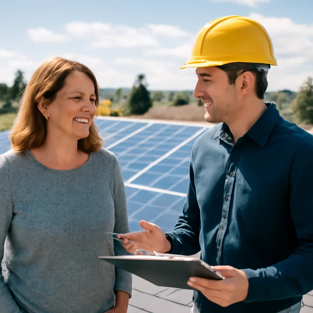 Property owner discussing solar options for Dawson Creek, BC