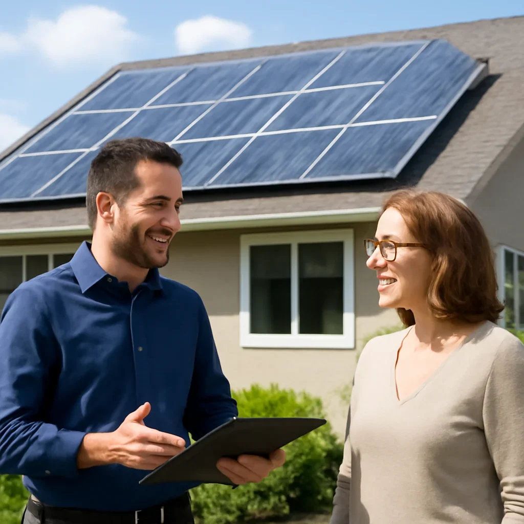 Property owner discussing solar options for Delta, BC