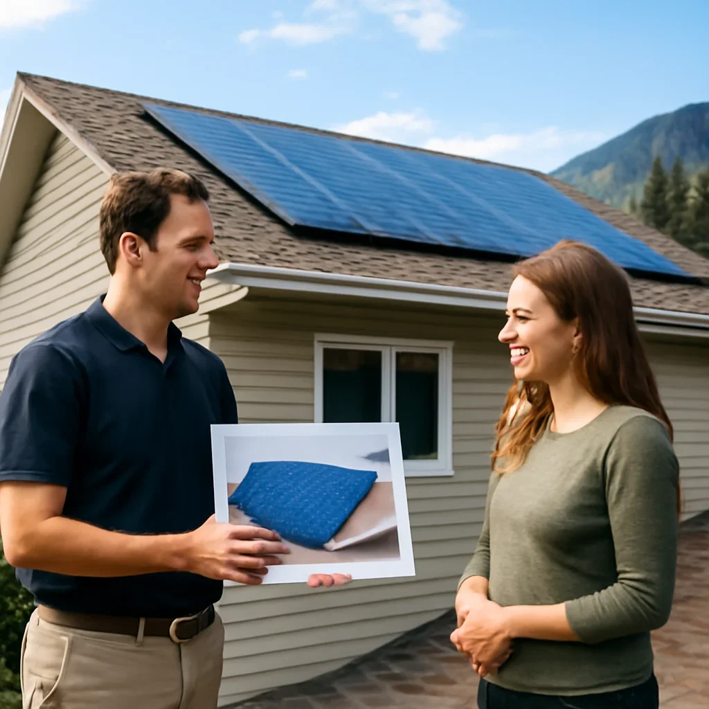 Property owner discussing solar options for Elkford, BC