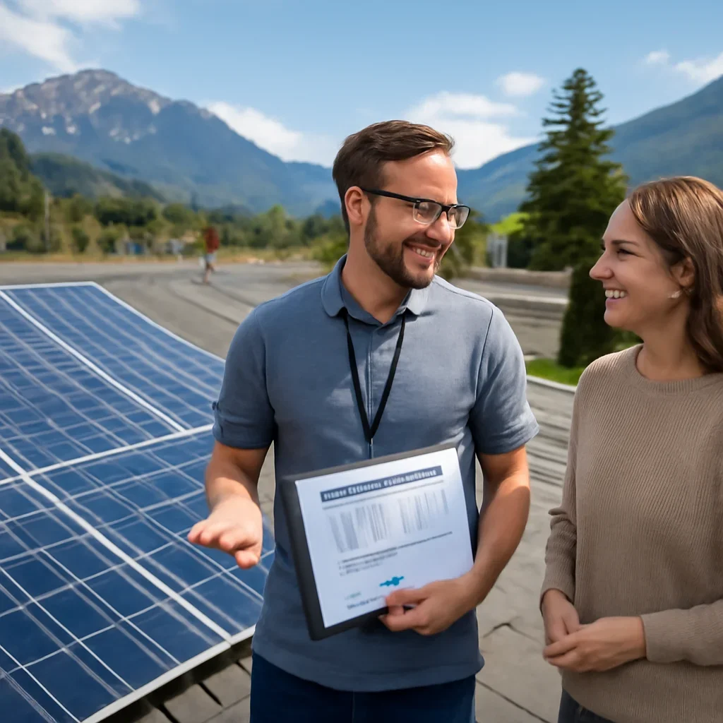 Property owner discussing solar options for Fernie, BC
