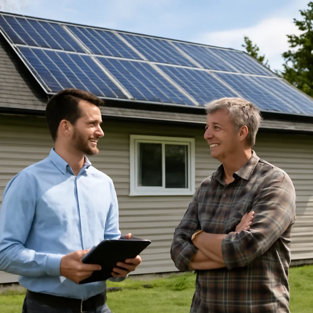 Property owner discussing solar options for Fort St. James, BC