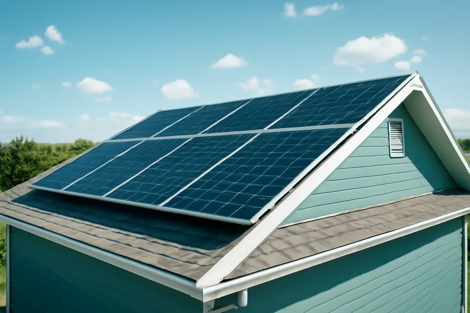 Rooftop solar panels on a property in Fort St. John, BC