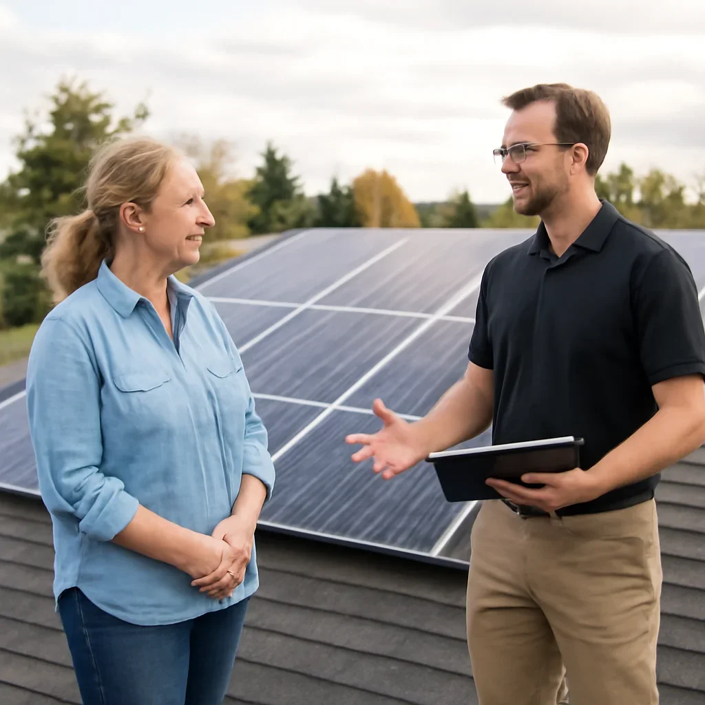 Property owner discussing solar options for Fort St. John, BC