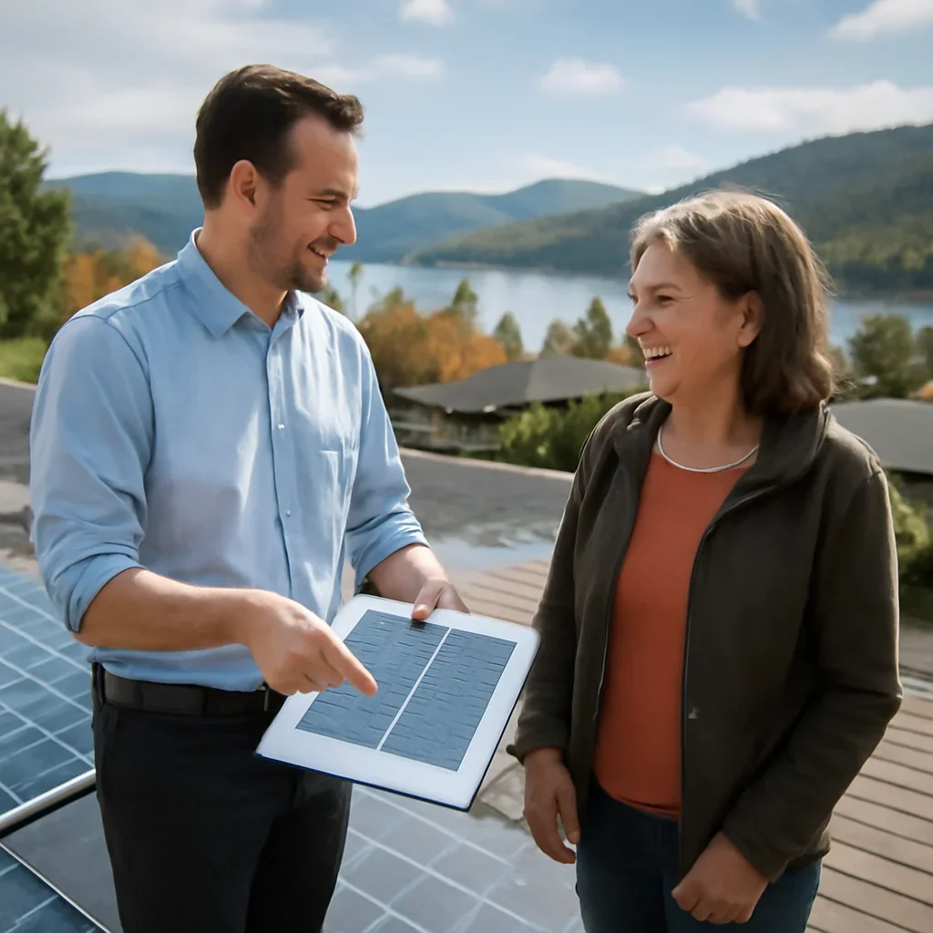 Property owner discussing solar options for Fraser Lake, BC