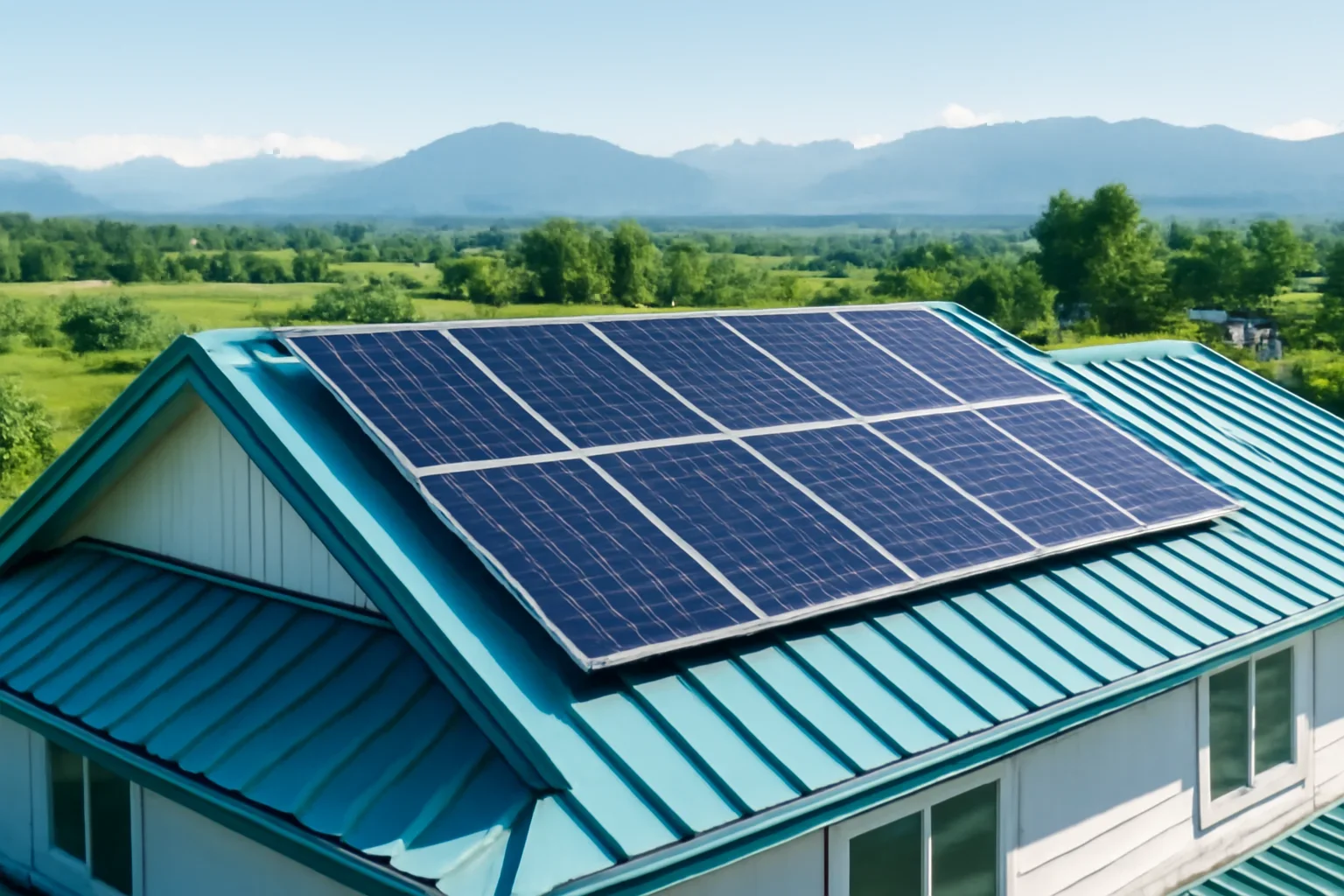 Rooftop solar panels on a property in Fraser Valley