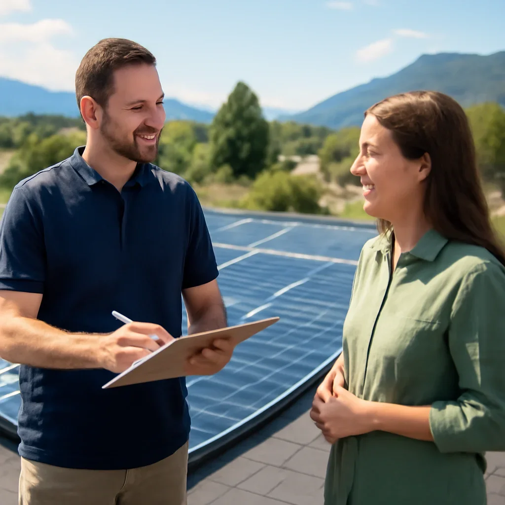 Property owner discussing solar options for Fraser Valley