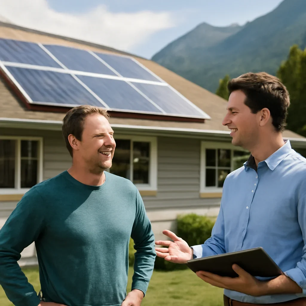 Property owner discussing solar options for Golden, BC