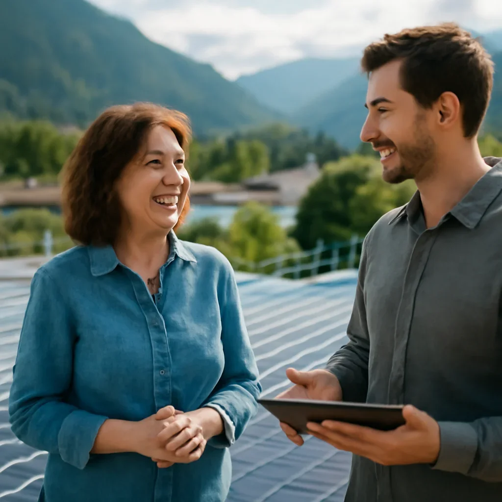 Property owner discussing solar options for Hope, BC