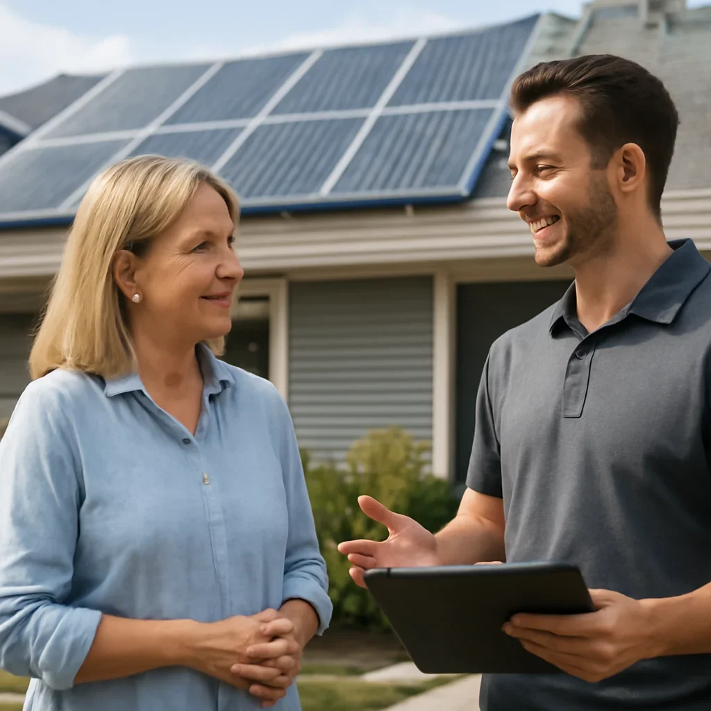 Property owner discussing solar options for Invermere, BC