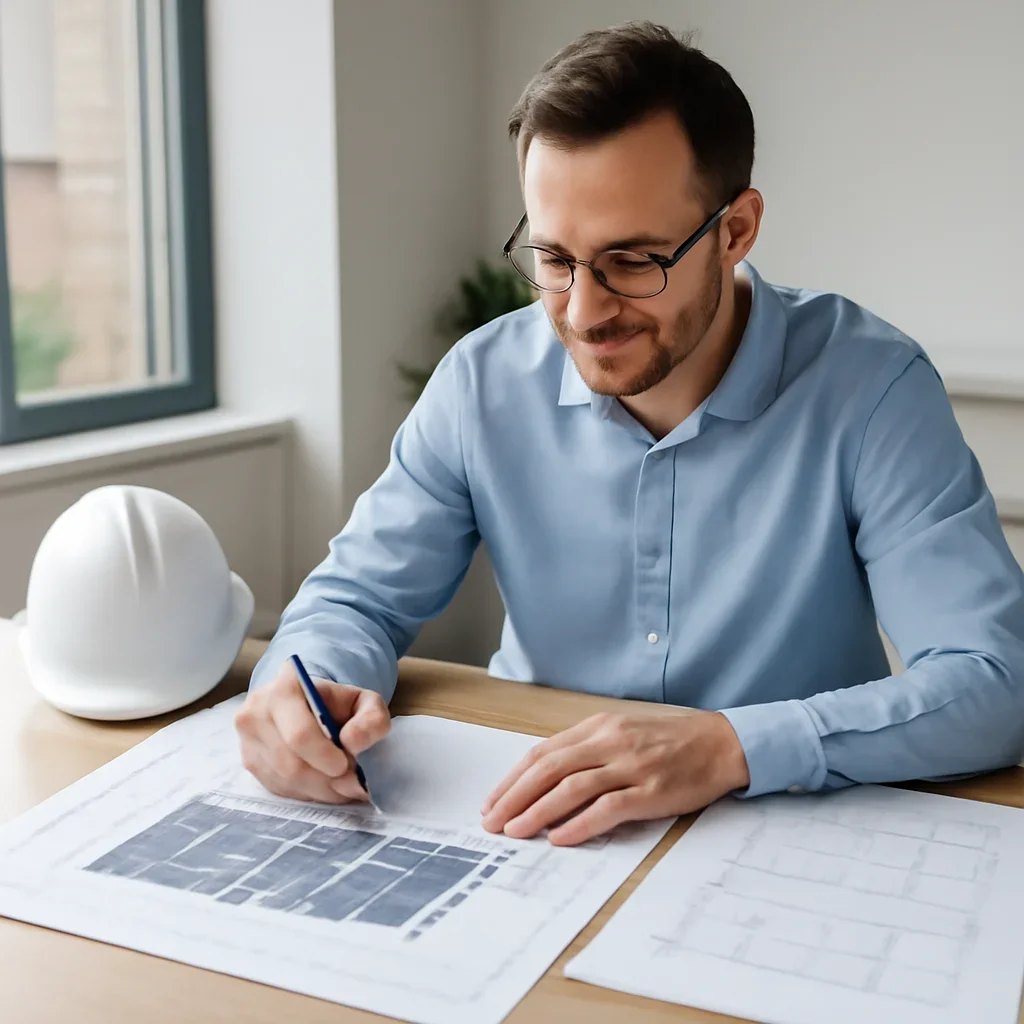 Solar consultant reviewing roof and electrical details for a Kent, BC project
