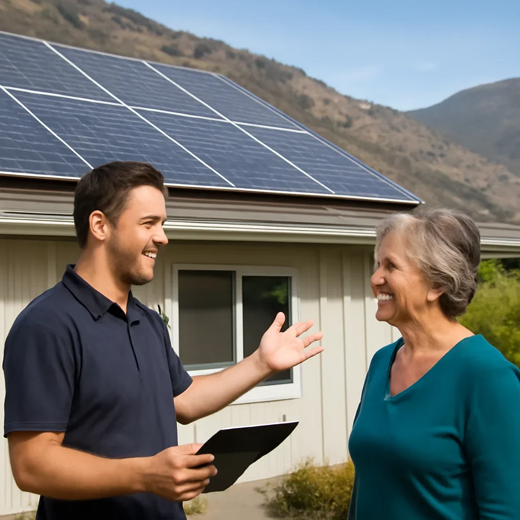 Property owner discussing solar options for Keremeos, BC