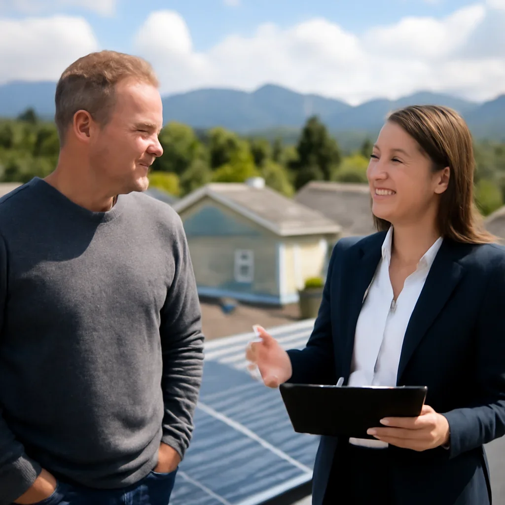 Property owner discussing solar options for Kitimat, BC