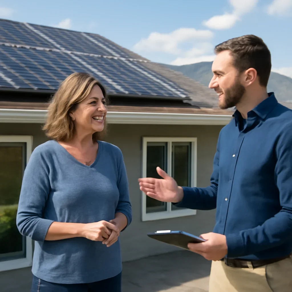 Property owner discussing solar options for Lake Country, BC