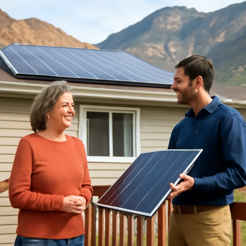 Property owner discussing solar options for Lillooet, BC