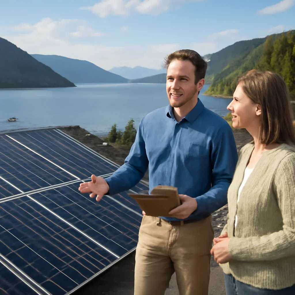 Property owner discussing solar options for Lions Bay, BC