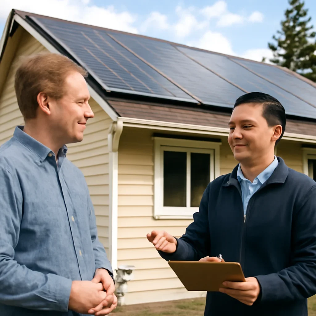Property owner discussing solar options for Masset, BC
