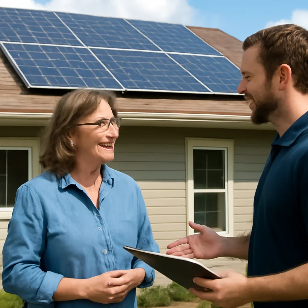 Property owner discussing solar options for Merritt, BC