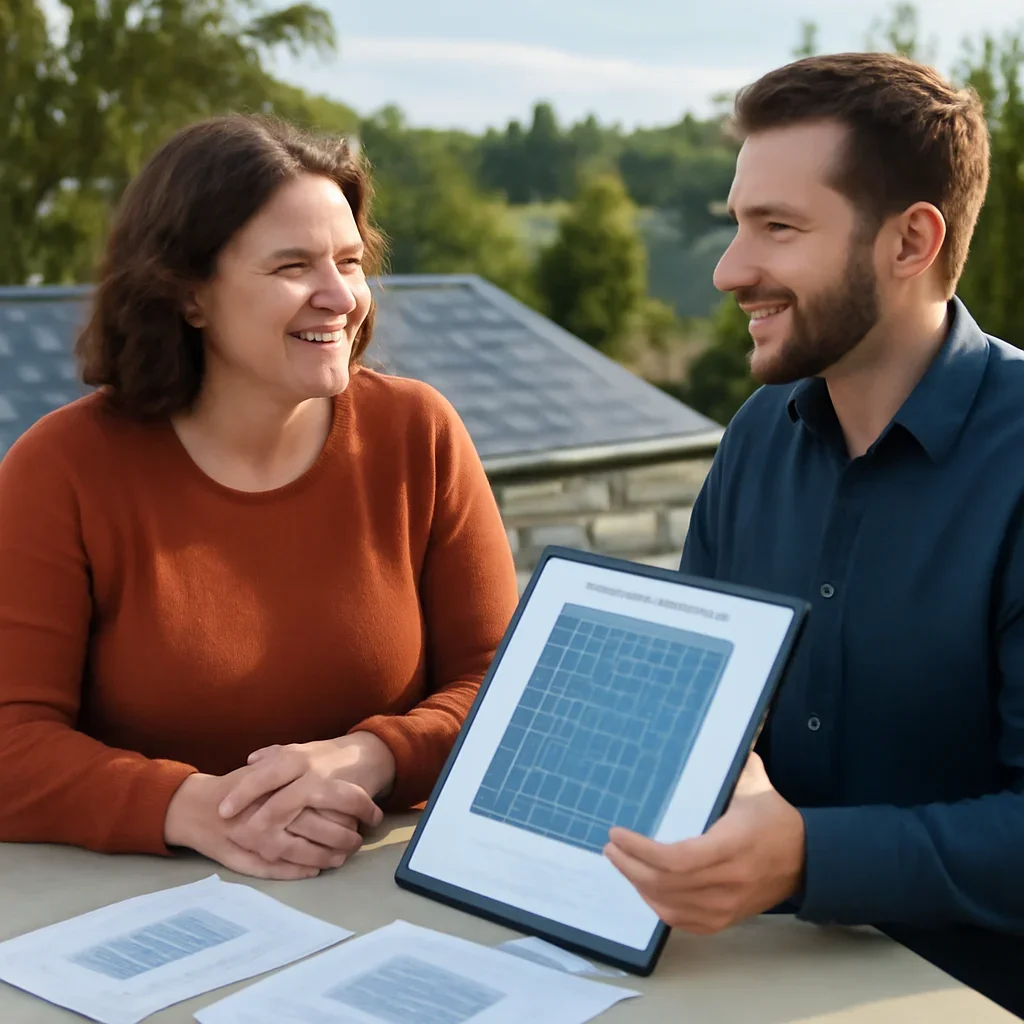 Property owner discussing solar options for Metchosin, BC