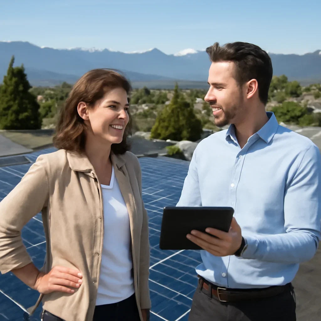 Property owner discussing solar options for Metro Vancouver