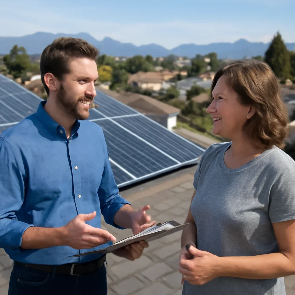 Property owner discussing solar options for Mission, BC