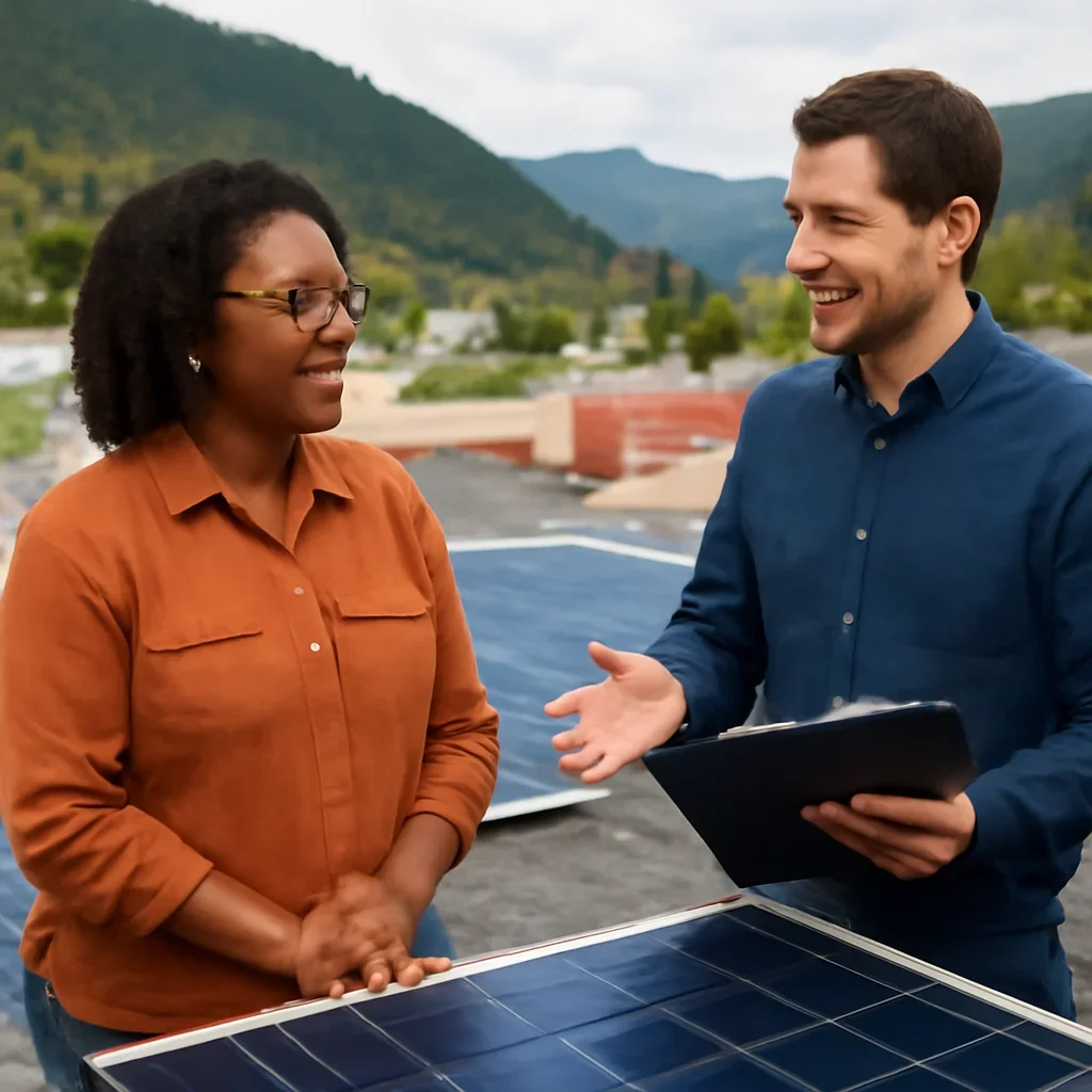Property owner discussing solar options for Nelson, BC