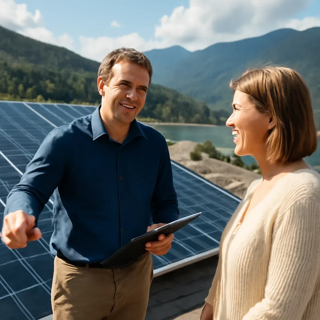 Property owner discussing solar options for New Denver, BC
