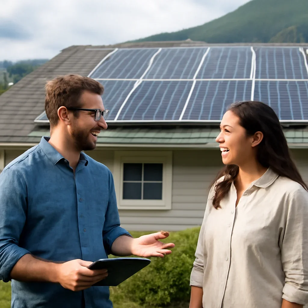 Property owner discussing solar options for New Hazelton, BC