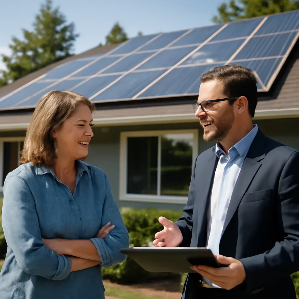 Property owner discussing solar options for North Cowichan, BC