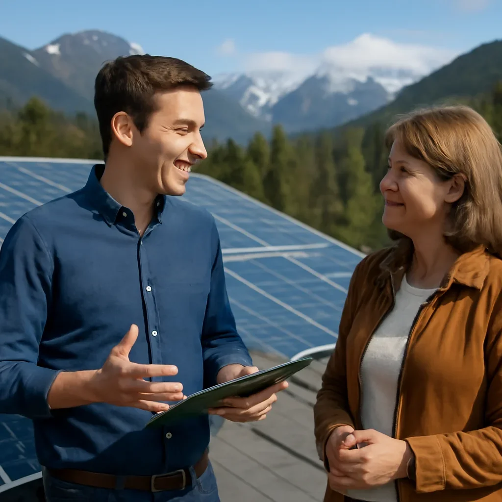 Property owner discussing solar options for Northern BC