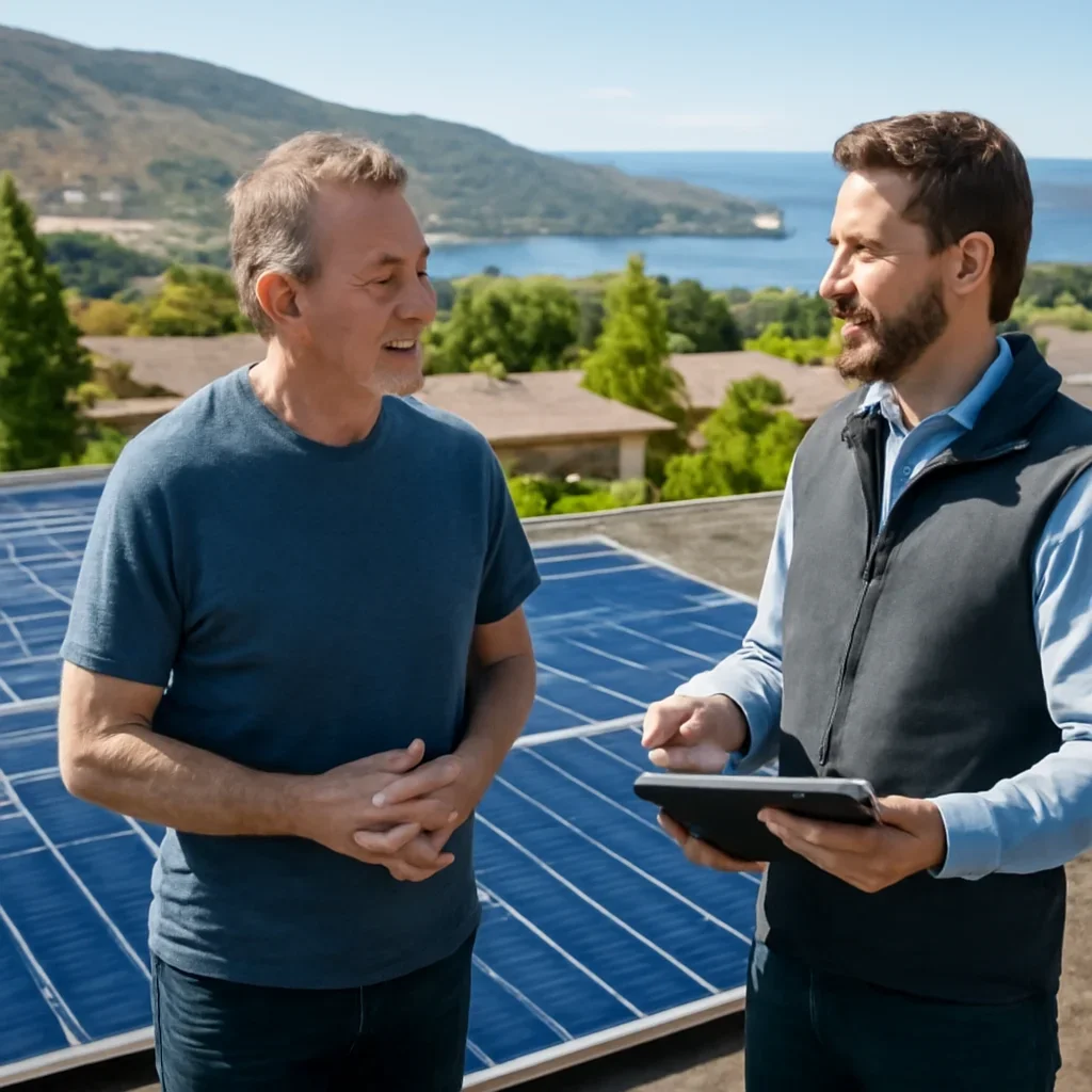 Property owner discussing solar options for Okanagan