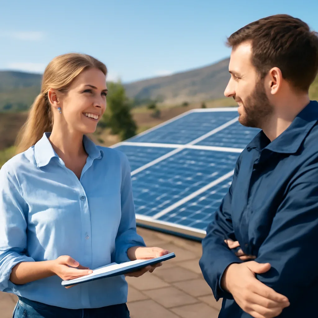 Property owner discussing solar options for Oliver, BC
