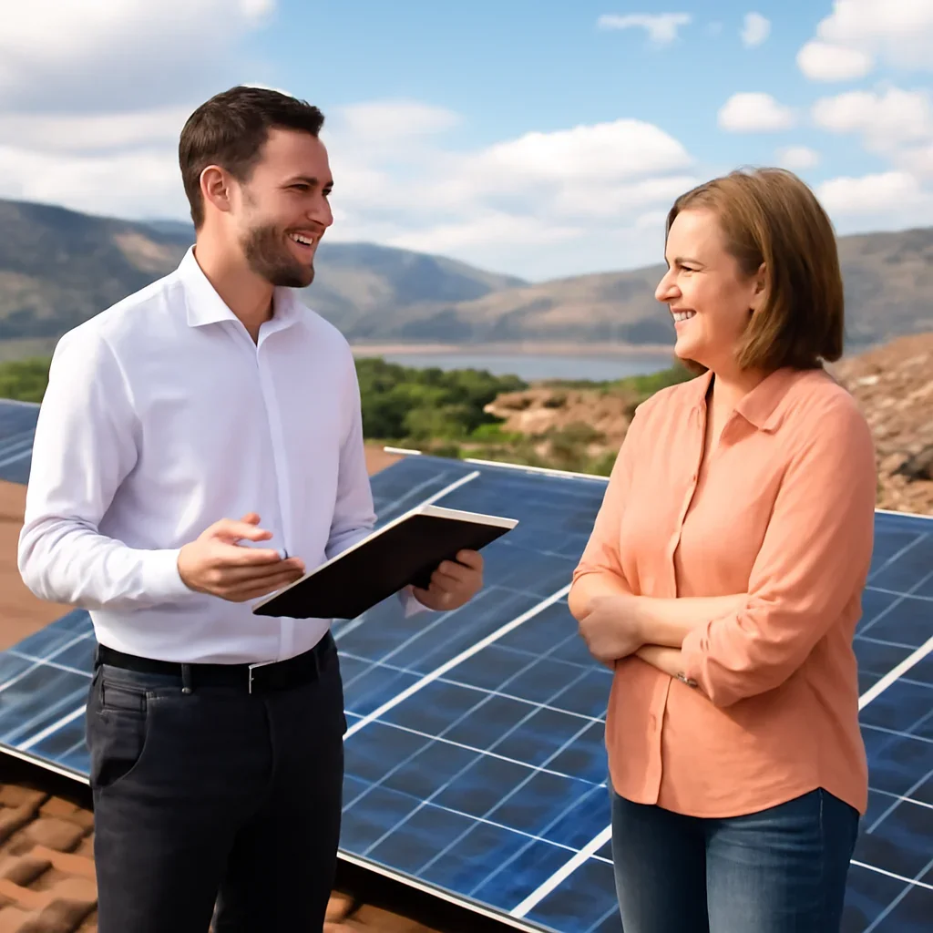 Property owner discussing solar options for Osoyoos, BC