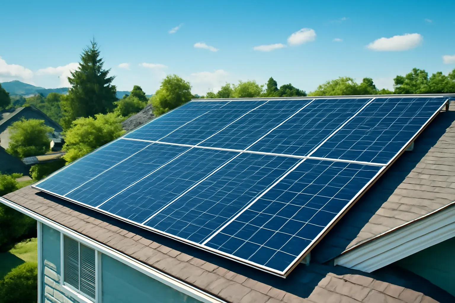 Rooftop solar panels on a property in Port Coquitlam, BC