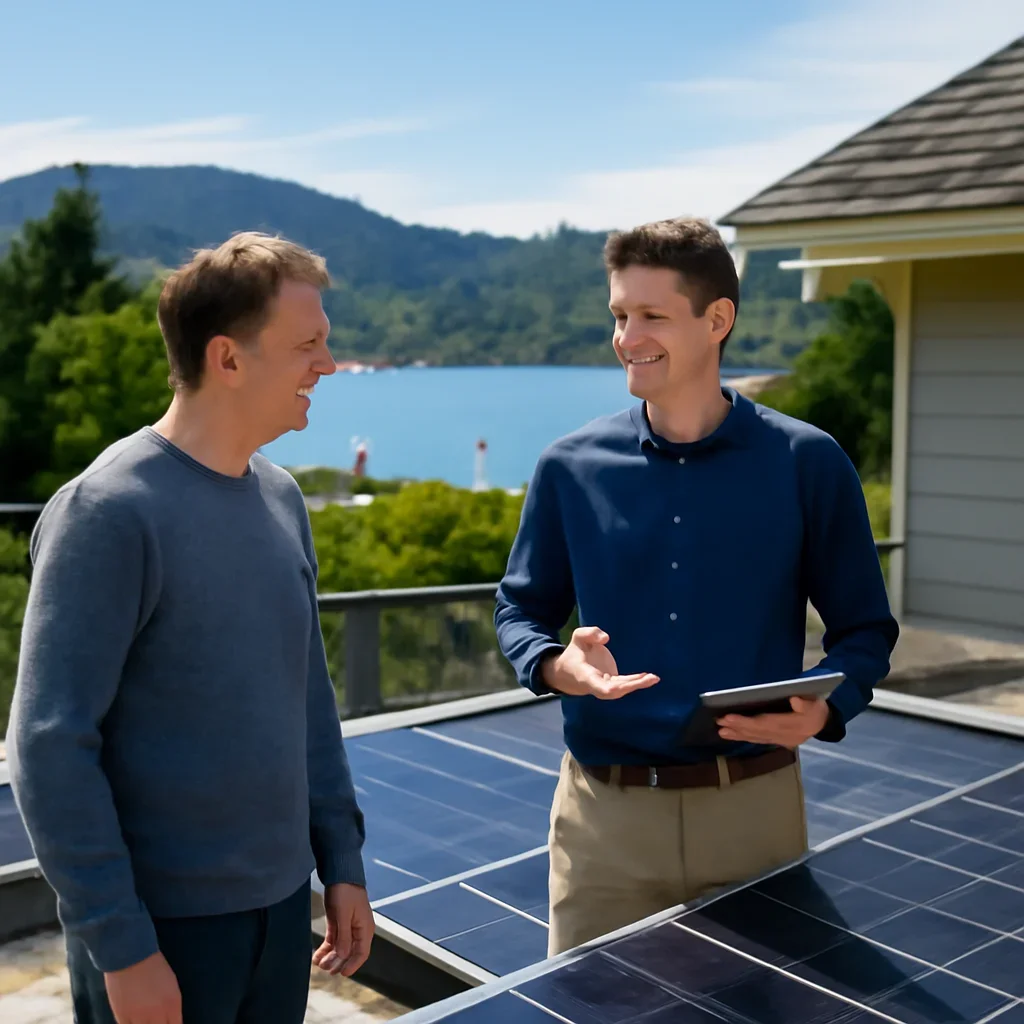 Property owner discussing solar options for Port Moody, BC