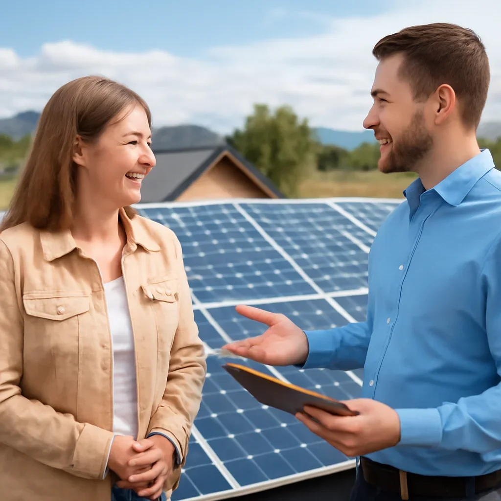 Property owner discussing solar options for Pouce Coupe, BC