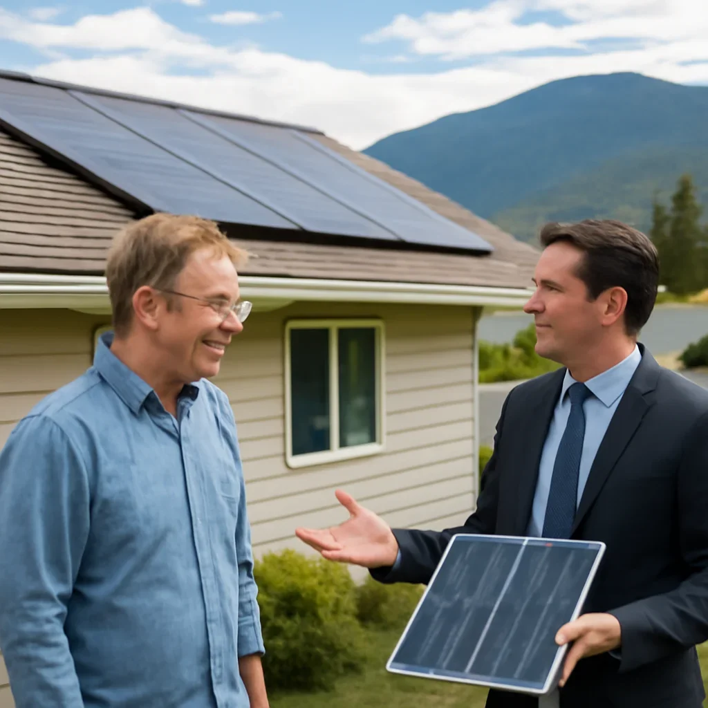 Property owner discussing solar options for Sicamous, BC