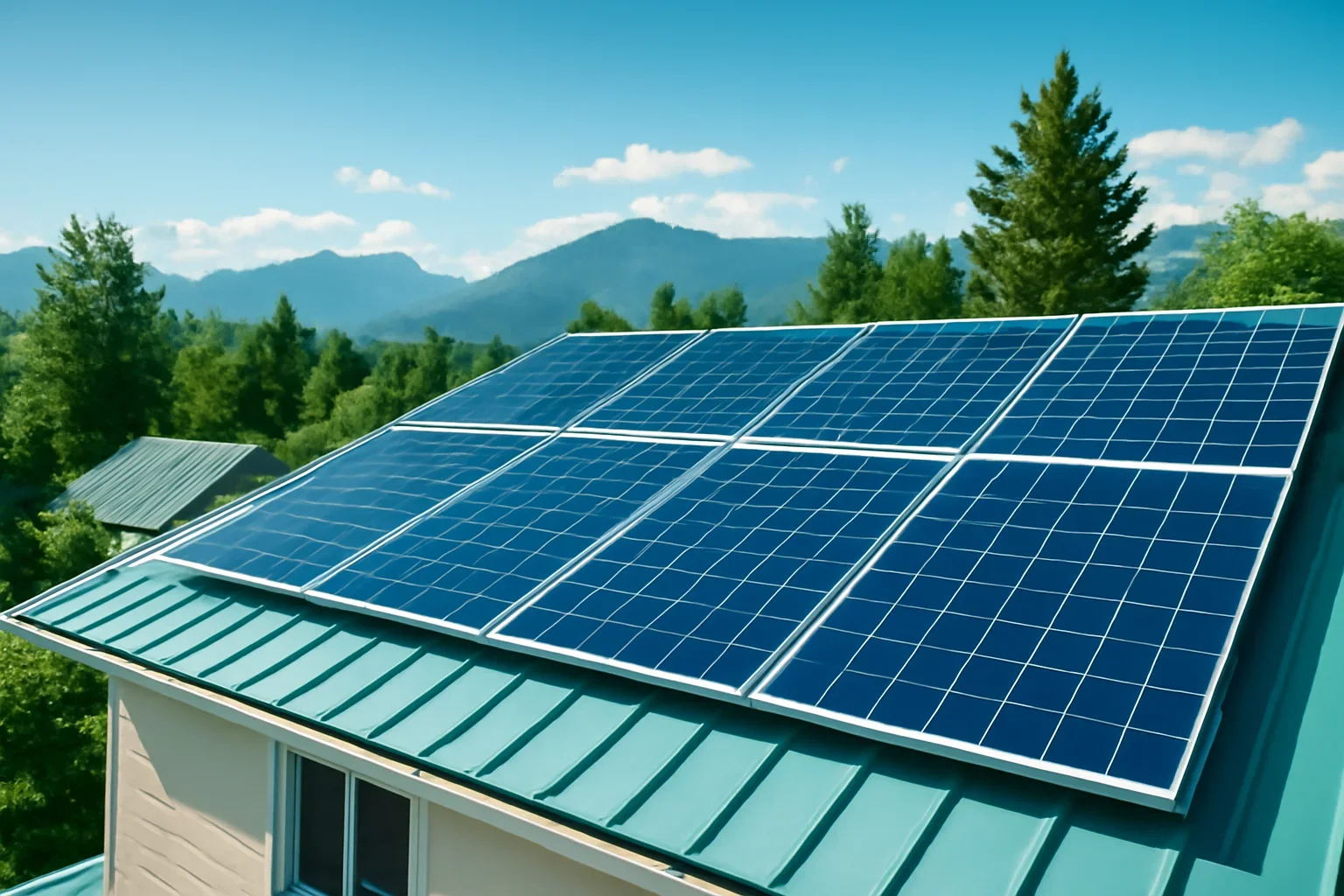 Rooftop solar panels on a property in Smithers, BC