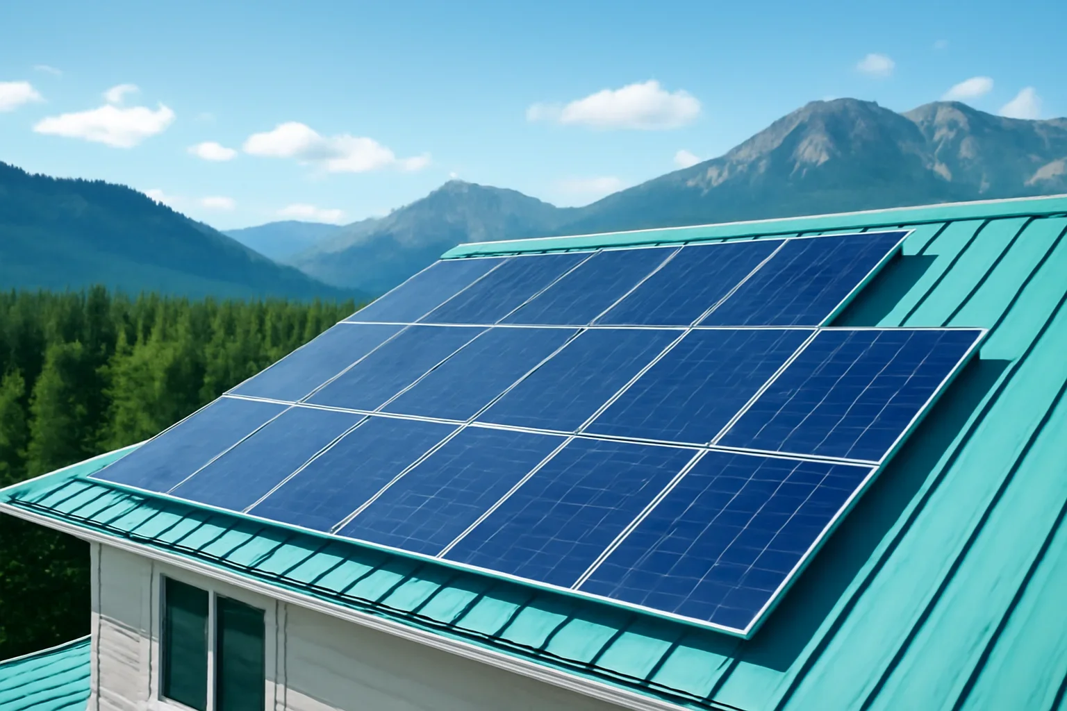 Rooftop solar panels on a property in Sparwood, BC