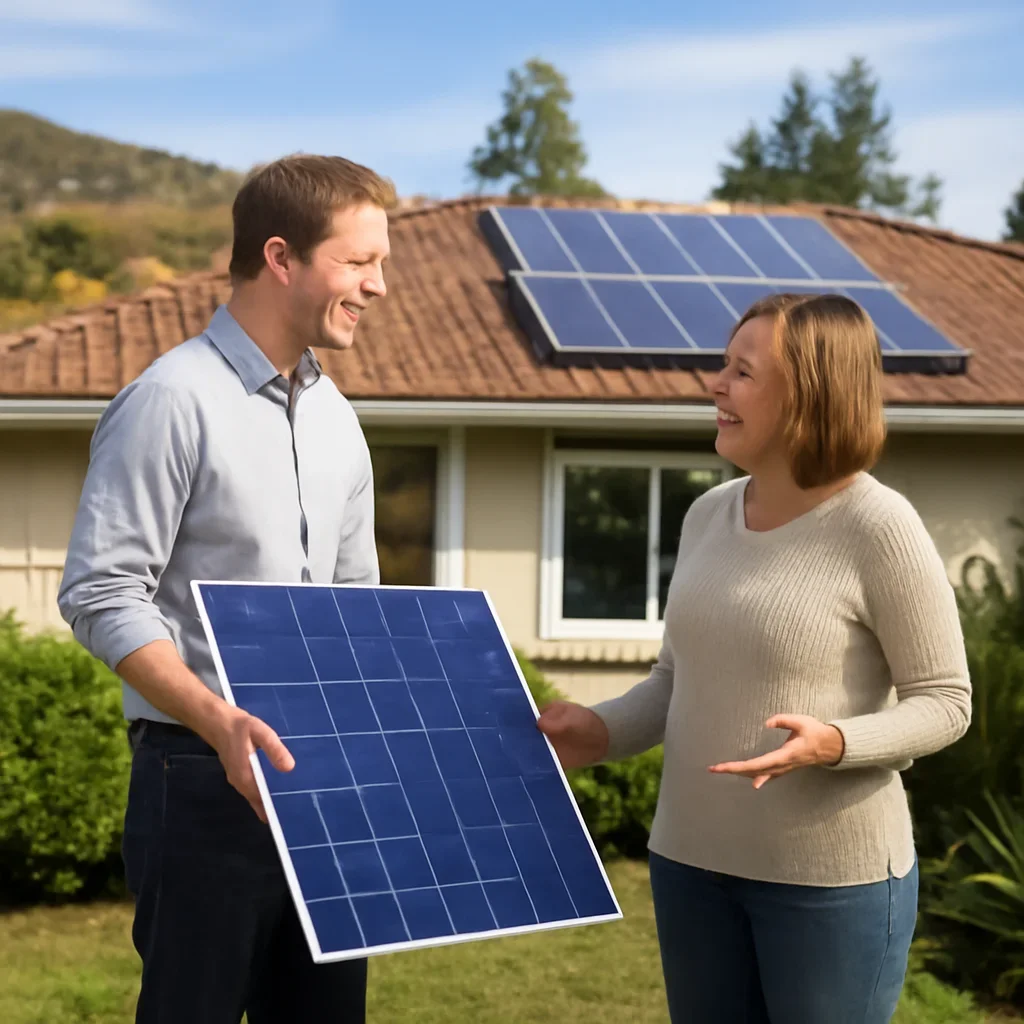 Property owner discussing solar options for Summerland, BC
