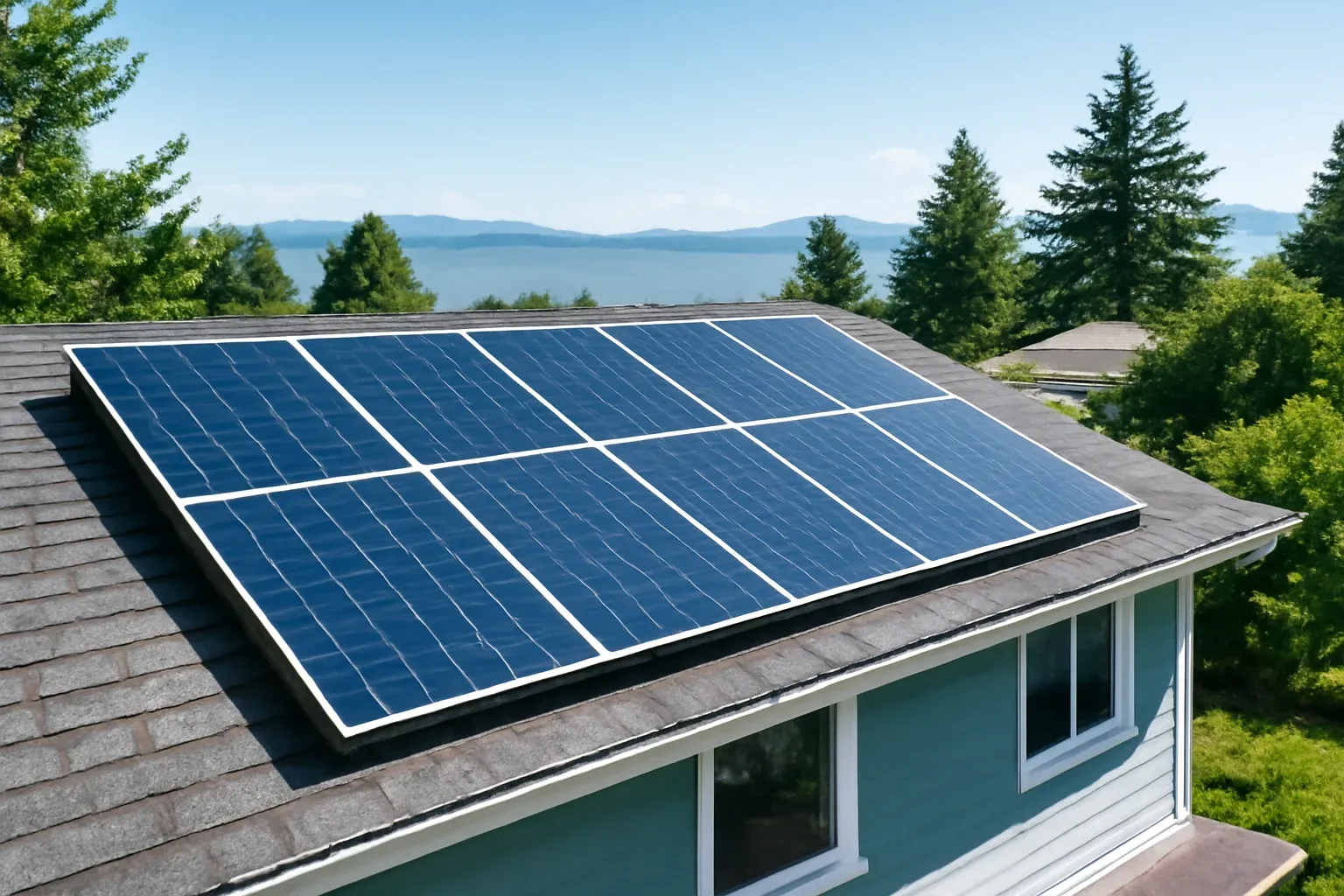 Rooftop solar panels on a property in Sunshine Coast