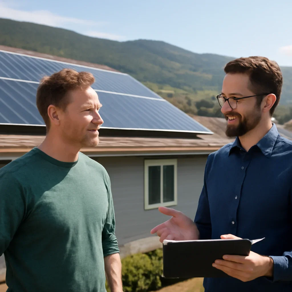 Property owner discussing solar options for Trail, BC